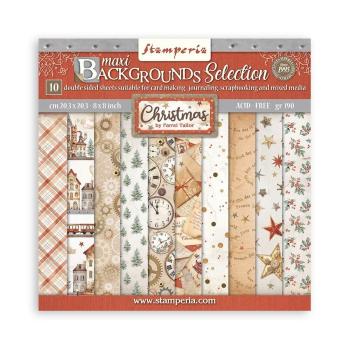 Stamperia - Designpapier "Gear up for Christmas" Maxi Paper Pack 8x8 Inch - 10 Bogen