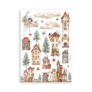 Stamperia - Washi Papier "Gear up for Christmas" Washi Pad 14,8x21cm - 8 Bogen