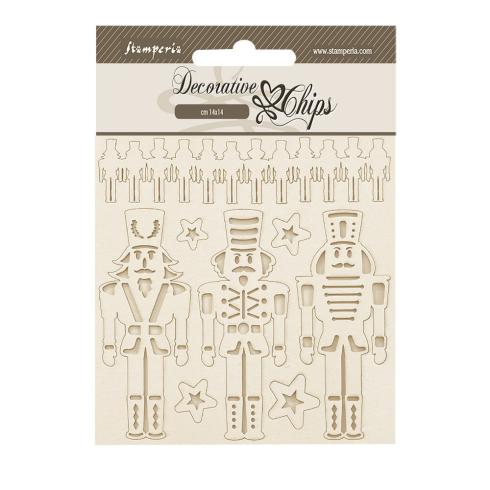 Stamperia - Holzteile 14x14 cm "Soldiers" Decorative Chips