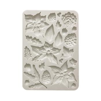 Stamperia - Gießform A5 "Poinsettia and Pinecones" Soft Mould 