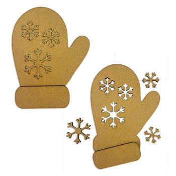 Stamperia - Holzteile "Gloves and Snowflakes" MDF Crafty Shapes Blanks