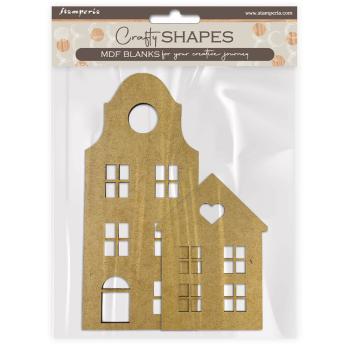 Stamperia - Holzteile "Houses" MDF Crafty Shapes Blanks