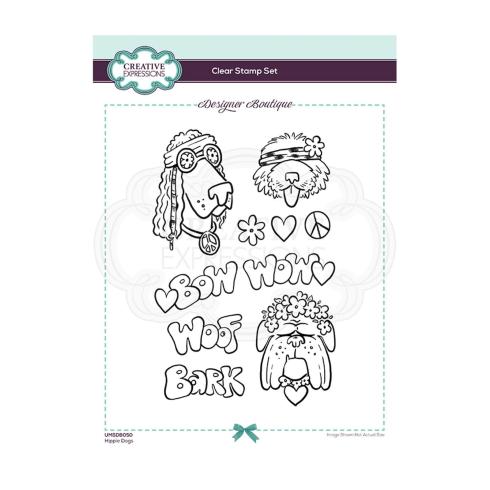 Creative Expressions - Stempelset A5 "Hippie-Hunde" Clear Stamps