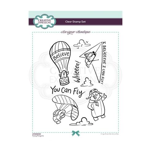 Creative Expressions - Stempelset A5 "Fliegende Pinguine" Clear Stamps