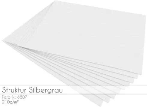 Scrapbooking-/ Bastelpapier 210g/m² DIN A3 in struktur silbergrau