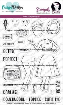 Carlijn Design - Stempelset "Mooie Mensen Retro" Clear Stamps