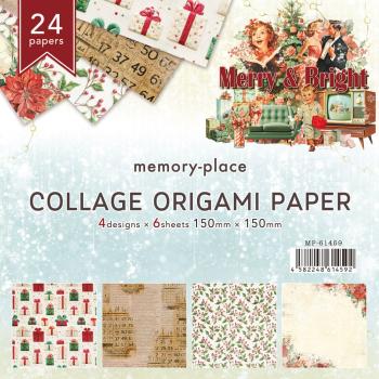 Memory Place - Origamipapier "Merry & Bright" 15x15cm - 24 Bogen