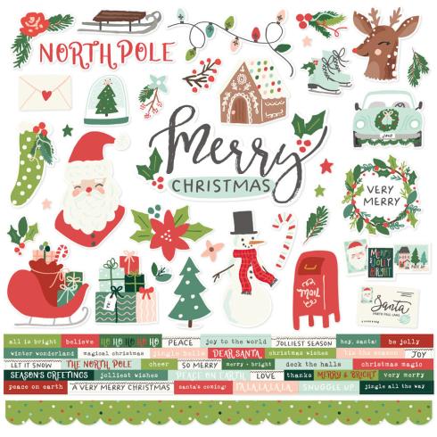 Simple Stories - Aufkleber "Santa's Village" Cardstock Sticker 