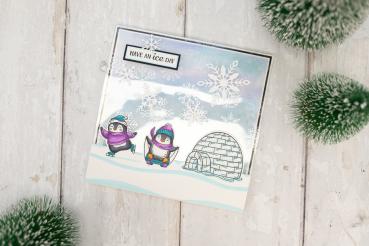 Crafters Companion - Stempelset & Stanzschablone "Festive Penguin" Stamp & Dies