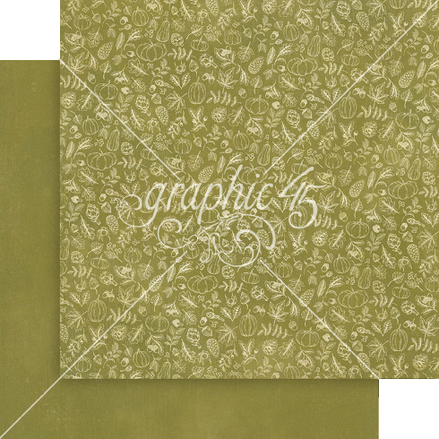 Graphic 45 - Designpapier "Autumn Greetings" Patterns & Solid Pad 12x12 Inch - 16 Bogen