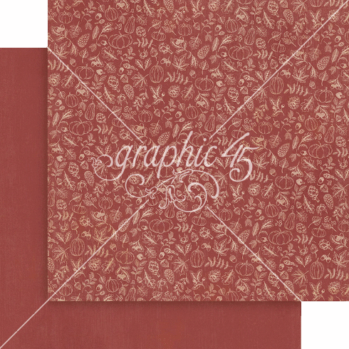 Graphic 45 - Designpapier "Autumn Greetings" Patterns & Solid Pad 12x12 Inch - 16 Bogen