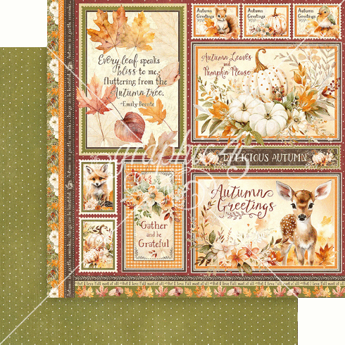 Graphic 45 - Designpapier "Autumn Greetings" Collection Pack 8x8 Inch - 16 Bogen