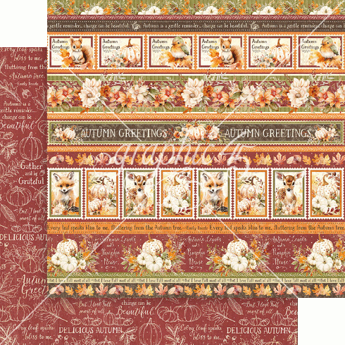 Graphic 45 - Designpapier "Autumn Greetings" Collection Pack 8x8 Inch - 16 Bogen