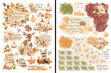 Graphic 45 - Transfer Aufkleber "Autumn Greetings" Rub-On