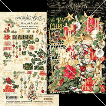 Graphic 45 - Stanzteile "Merry & Bright" Ephemera