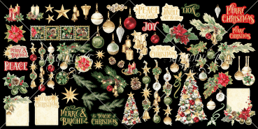 Graphic 45 - Stanzteile "Merry & Bright" Ephemera