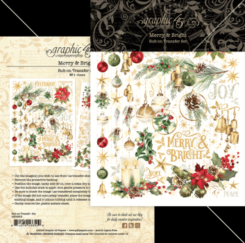 Graphic 45 - Transfer Aufkleber "Merry & Bright" Rub-On