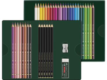 Faber Castell - Polychromos Colour Pensils & Pitt Graphite Matt Drawing Set 40-teilig