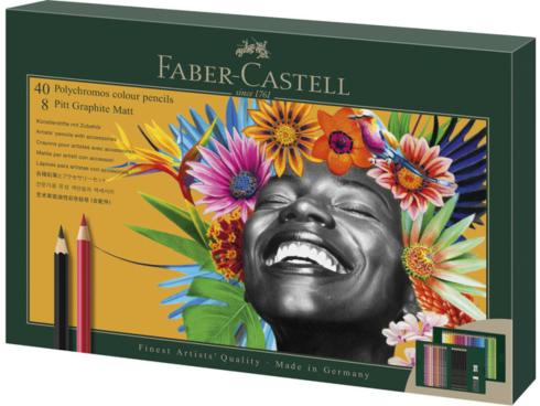 Faber Castell - Polychromos Colour Pensils & Pitt Graphite Matt Drawing Set 50-teilig