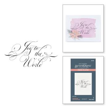 Spellbinders - Buchdrucktechnik "Copperplate Joy to the World" BetterPress Plate