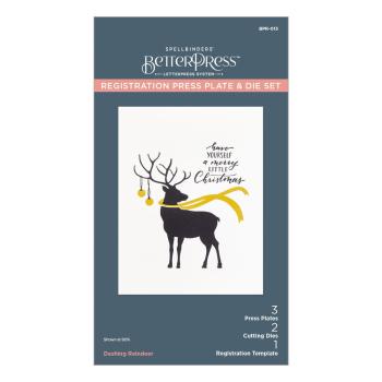 Spellbinders - Buchdrucktechnik "Dashing Reindeer" BetterPress Plate & Dies