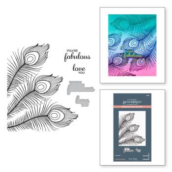 Spellbinders - Buchdrucktechnik "Fabulous Feathers" BetterPress Plate & Dies