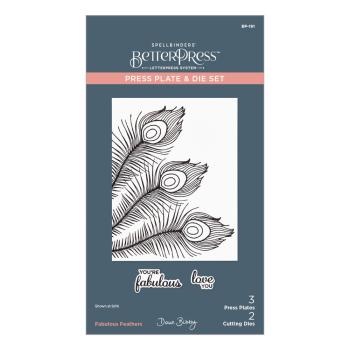 Spellbinders - Buchdrucktechnik "Fabulous Feathers" BetterPress Plate & Dies