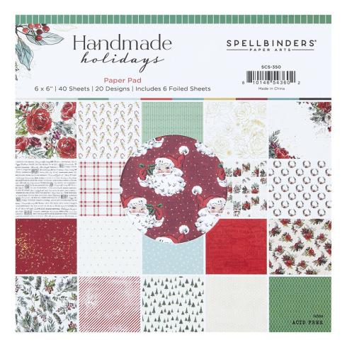 Spellbinders - Designpapier "Handmade Holidays" Paper Pack 6x6 Inch - 40 Bogen