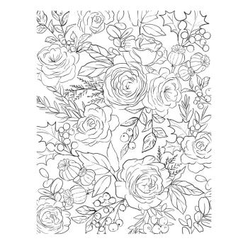 Spellbinders - Buchdrucktechnik "Winter Rose Background" BetterPress Plate