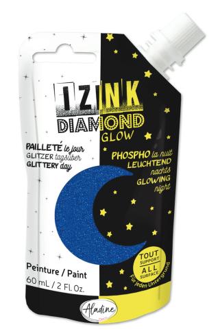 Aladine - Glitzer & Nachtfarbe "Blue" Izink Diamond Glow Paint 60ml