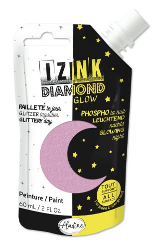 Aladine - Glitzer & Nachtfarbe "Pastel Pink" Izink Diamond Glow Paint 60ml