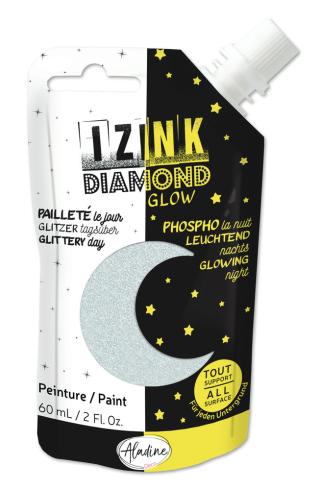 Aladine - Glitzer & Nachtfarbe "Silver" Izink Diamond Glow Paint 60ml