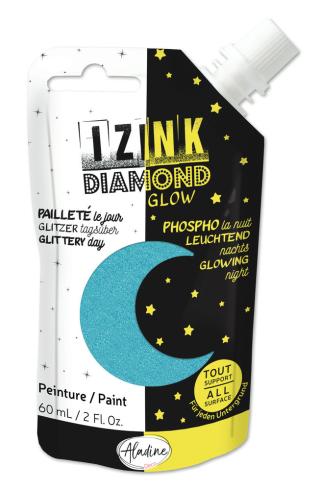 Aladine - Glitzer & Nachtfarbe "Sky Blue" Izink Diamond Glow Paint 60ml