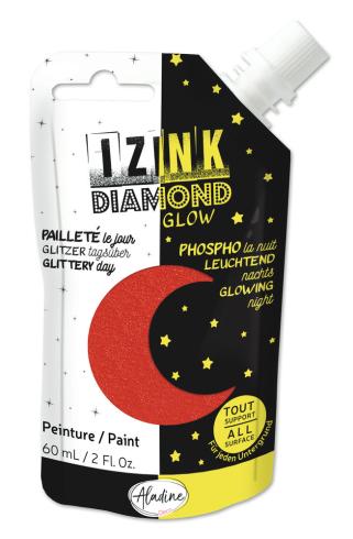 Aladine - Glitzer & Nachtfarbe "Red" Izink Diamond Glow Paint 60ml