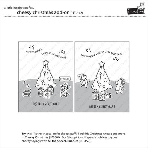 Lawn Fawn - Stempelset "Cheesy Christmas" Clear Stamp Add-On