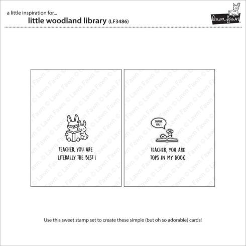 Lawn Fawn - Stempelset "Little Woodland Library" Clear Stamps