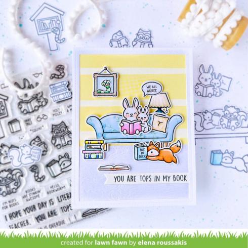 Lawn Fawn - Stempelset "Little Woodland Library" Clear Stamps