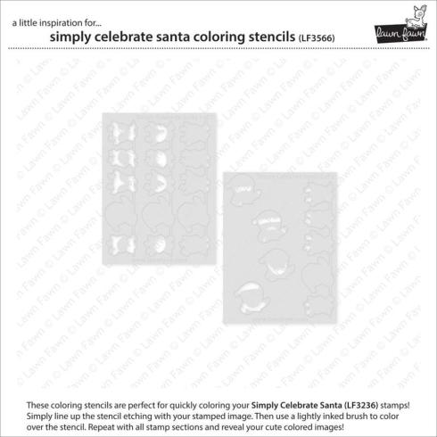 Lawn Fawn - Schablone "Simply Celebrate Santa" Stencil