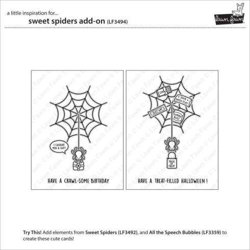 Lawn Fawn - Stempelset "Sweet Spiders" Clear Stamp Add-On