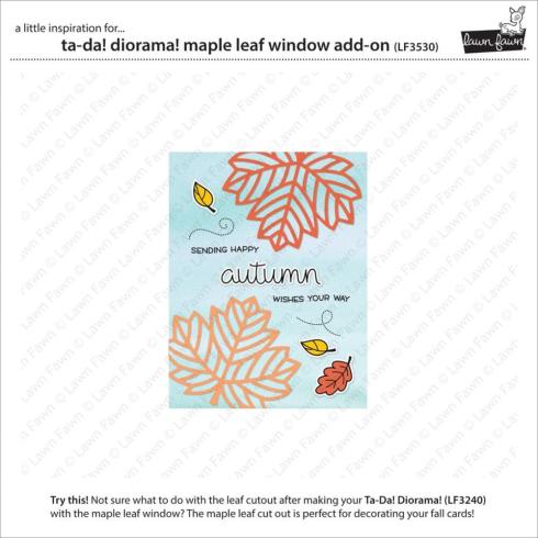 Lawn Fawn - Stanzschablone "Ta-Da! Diorama! Maple Leaf Window" Add-on Die