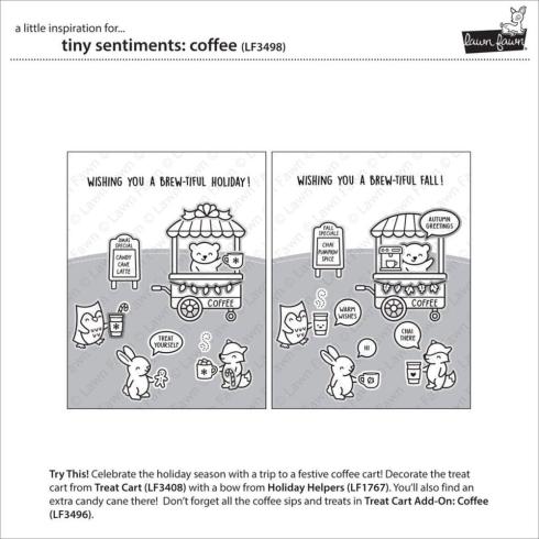 Lawn Fawn - Stempelset "Tiny Sentiments: Coffee" Clear Stamps