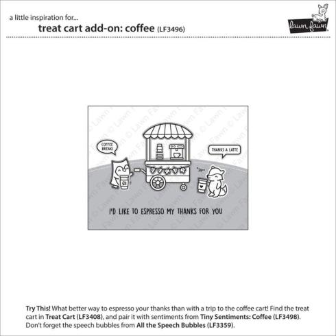 Lawn Fawn - Stempelset "Treat Cart Add-On: Coffee" Clear Stamps