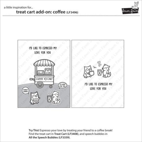 Lawn Fawn - Stempelset "Treat Cart Add-On: Coffee" Clear Stamps