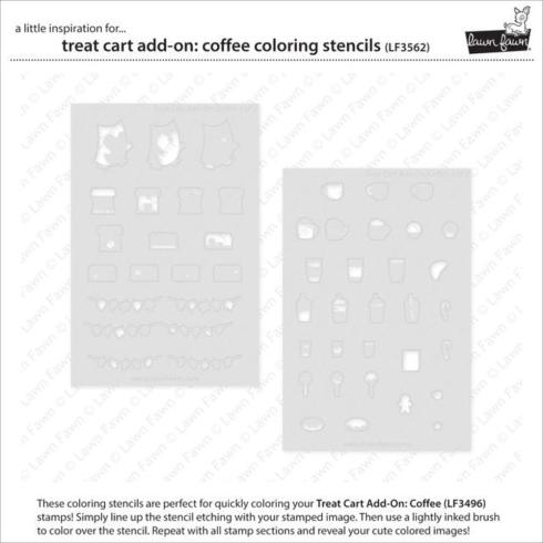 Lawn Fawn - Schablone "Treat Cart Add-On: Coffee" Stencil