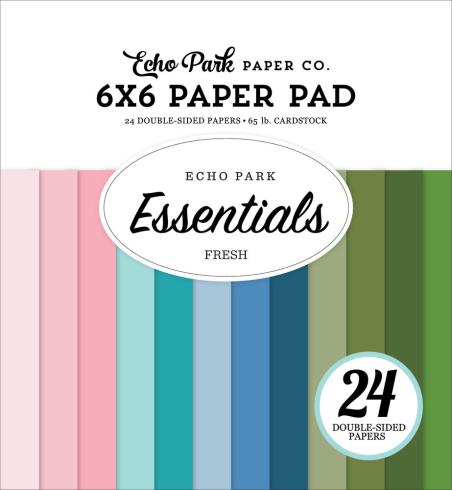 Echo Park - Cardstock "Fresh" Essentials Paper 6x6 Inch - 24 Bogen 