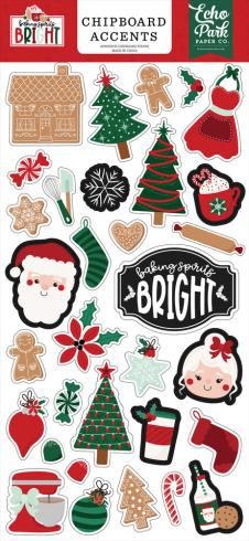 Echo Park - Sticker "Baking Spirits Bright" Chipboard 6x13 Inch