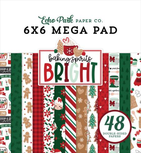 Echo Park - Designpapier "Baking Spirits Bright" Cardmakers Mega Pad 6x6 Inch - 48 Bogen