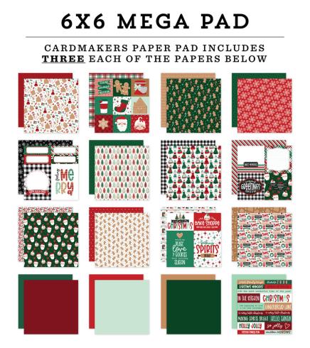 Echo Park - Designpapier "Baking Spirits Bright" Cardmakers Mega Pad 6x6 Inch - 48 Bogen