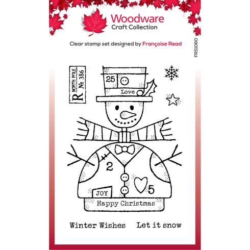 Woodware - Stempelset "Wooden Snowman" Clear Stamps Design by Francoise Read