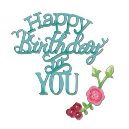 Sizzix - Stanzschablone "Happy Birthday to You" Thinlits Craft Dies